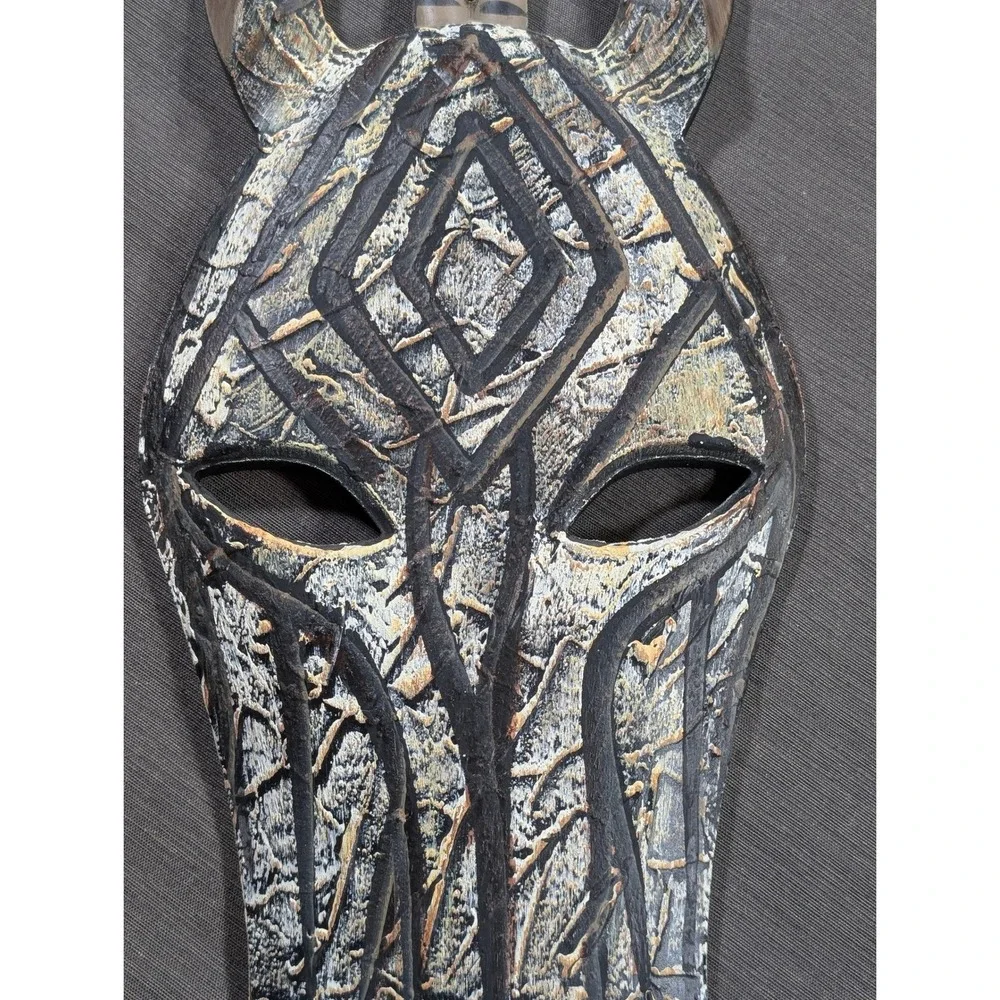 Zebra Face Mask Wall Decor Handcrafted Tribal Art African Inspired 21